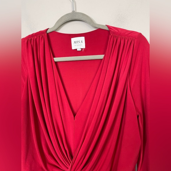 MISA Los Angeles Teget Knot Front Dress In Red Sz Small Like New Evening party - Picture 5 of 14